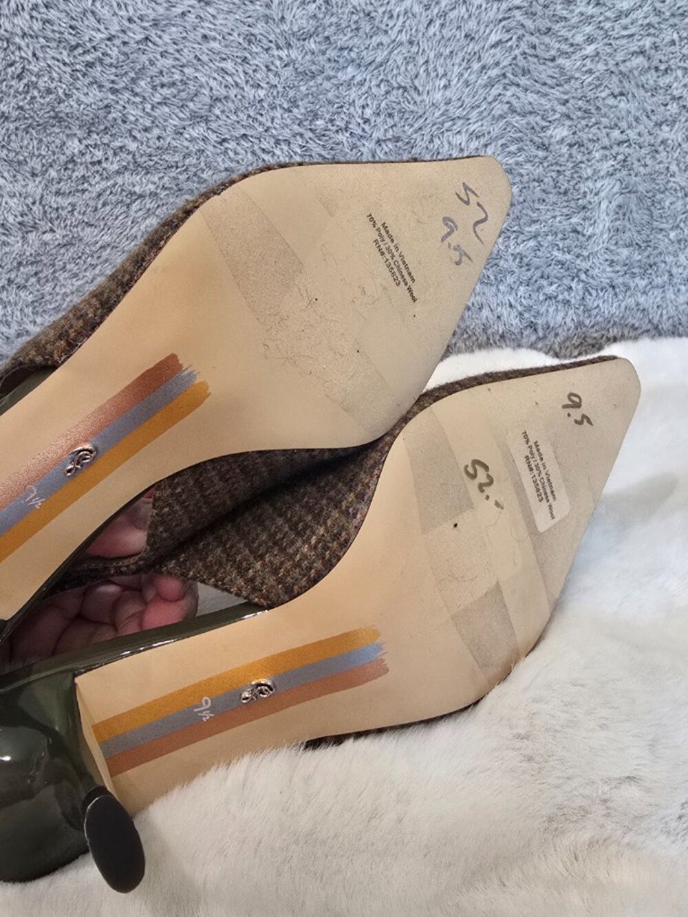 Sam Edelman Bianka Slingback Pumps Brown Plaid Fabric Women's Sizes NEW - Picture 11 of 13